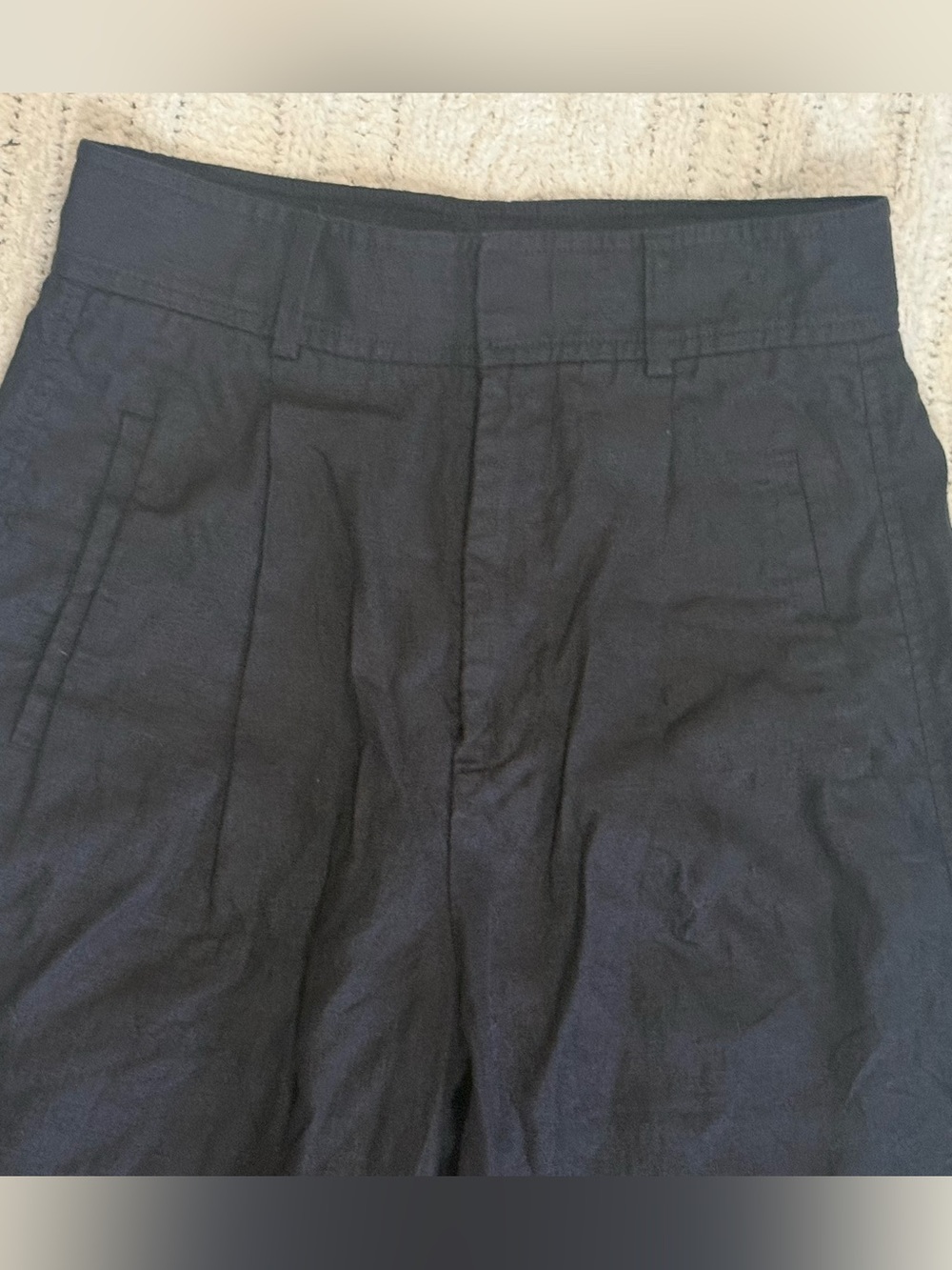 Everlane The Linen Way-High Drape Pant Black 100% European Flax Linen Size 0 - Picture 5 of 16